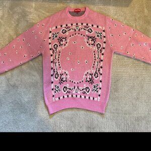 Supreme Pink Bandana Sweater
